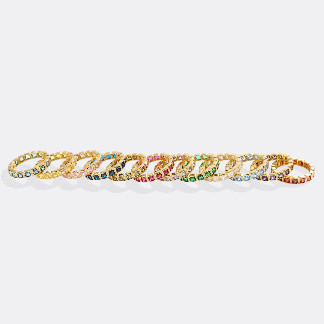 Asscher Cut Birthstone Eternity Ring - Image 19