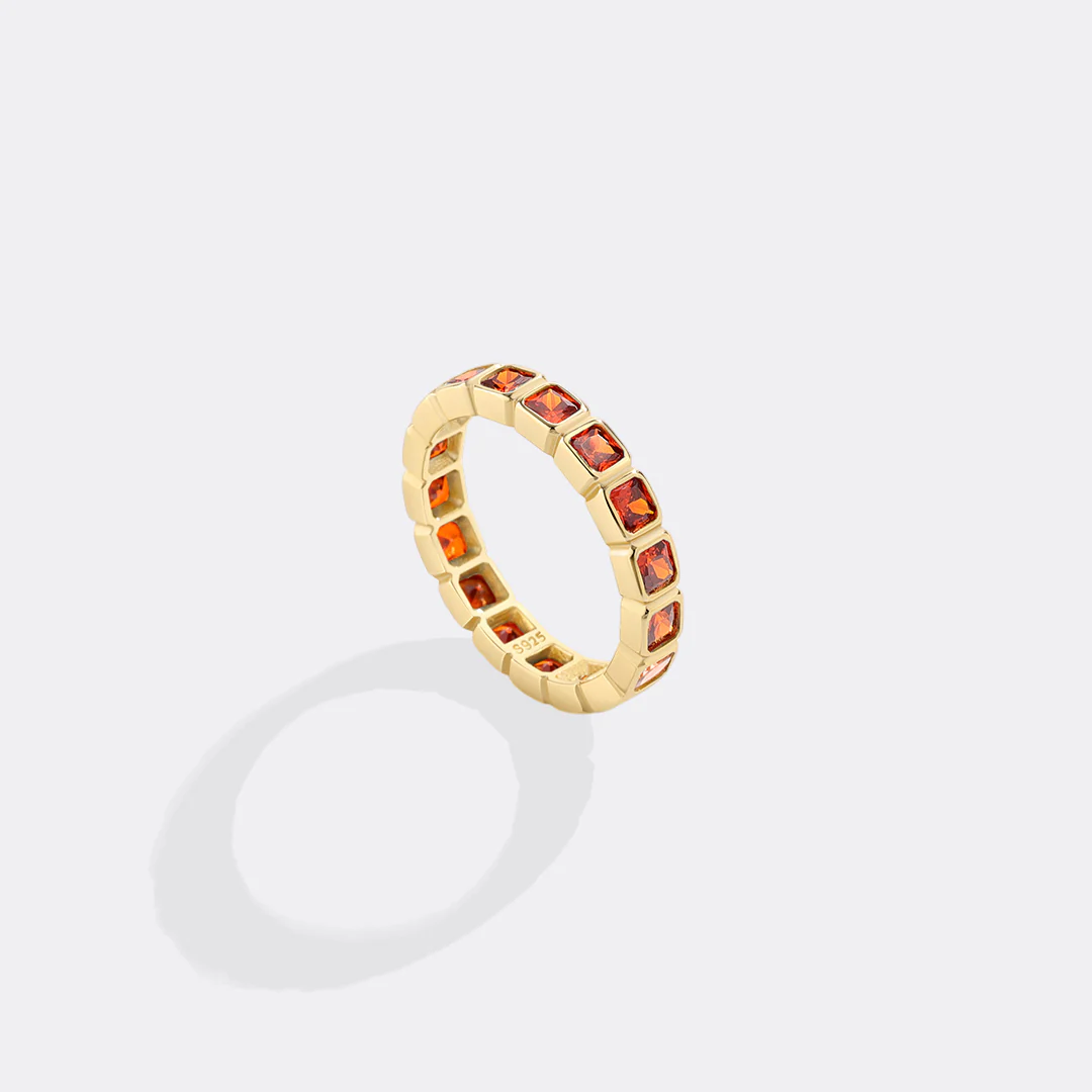Asscher Cut Birthstone Eternity Ring - Image 2