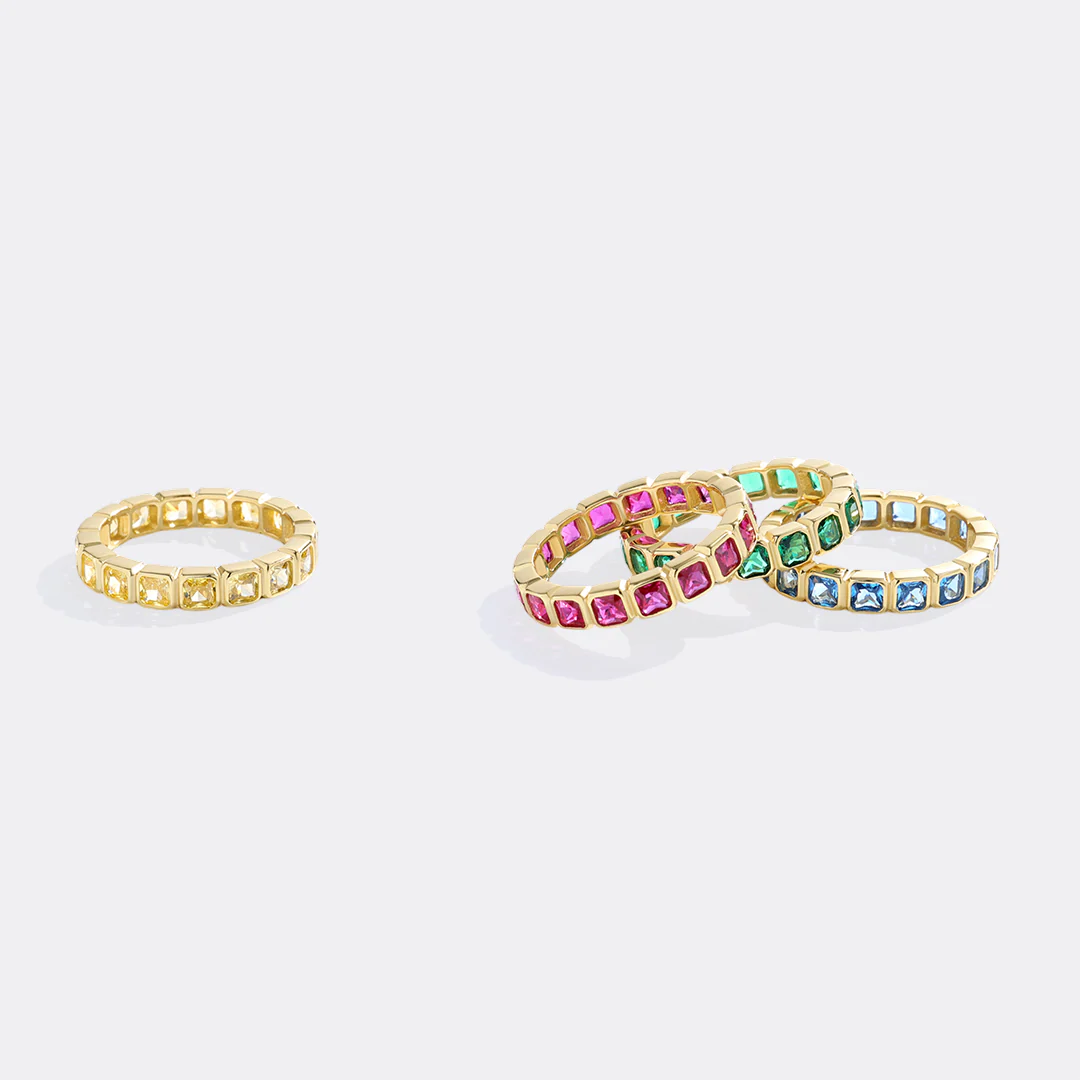 Asscher Cut Birthstone Eternity Ring - Image 5