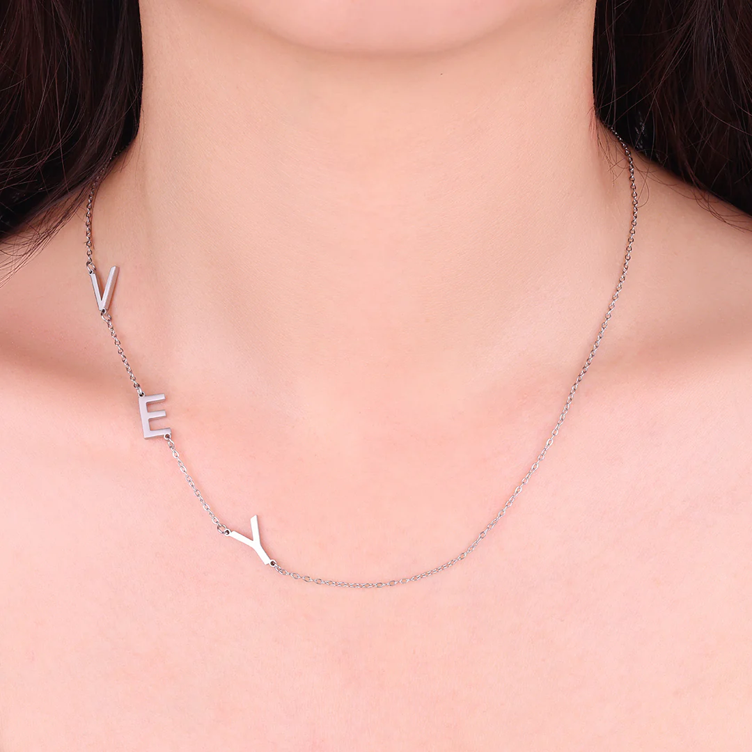 Asymmetrical Initials Necklace - Image 9