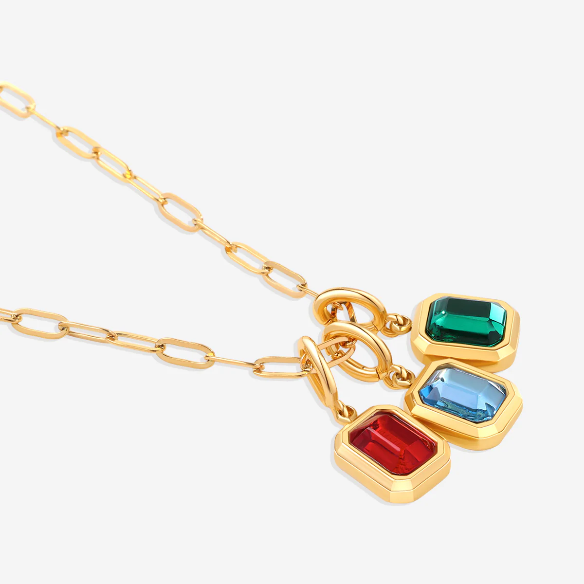 Baguette Birthstone Charm Necklace - Image 13