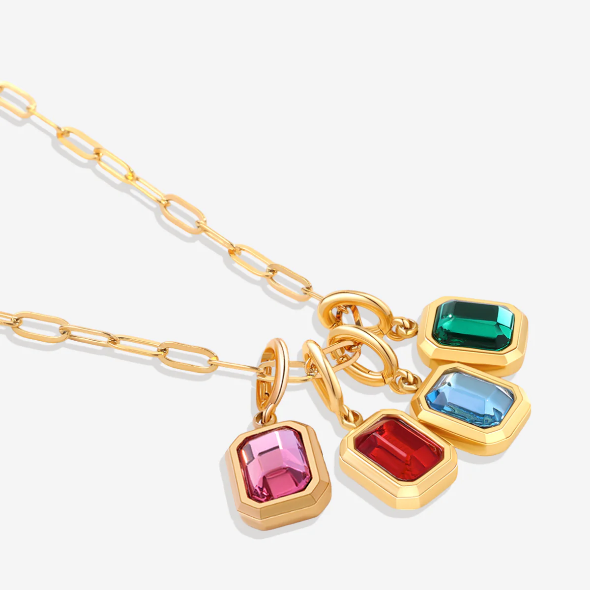 Baguette Birthstone Charm Necklace - Image 14