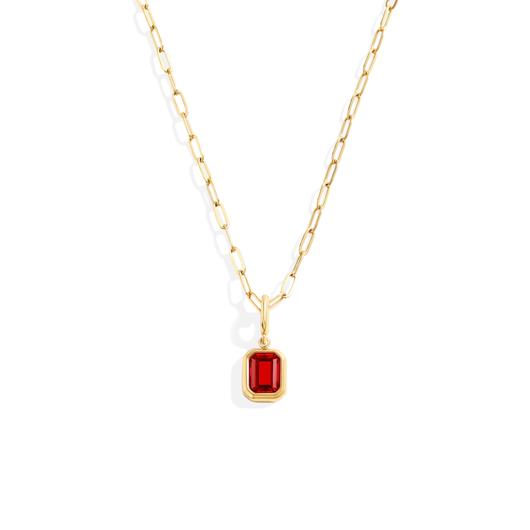 Baguette Birthstone Charm Necklace - Image 22