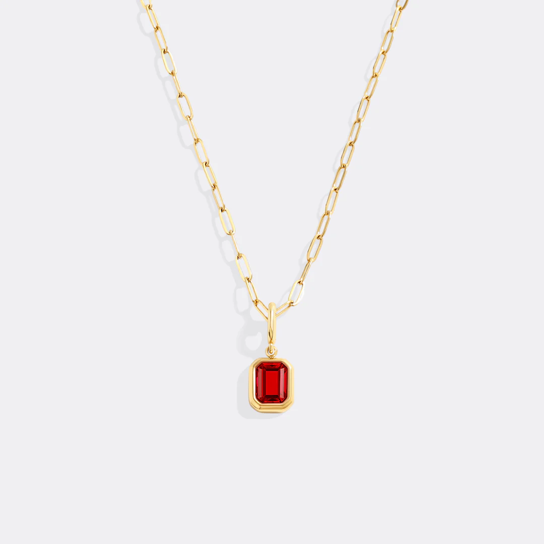 Baguette Birthstone Charm Necklace - Image 23