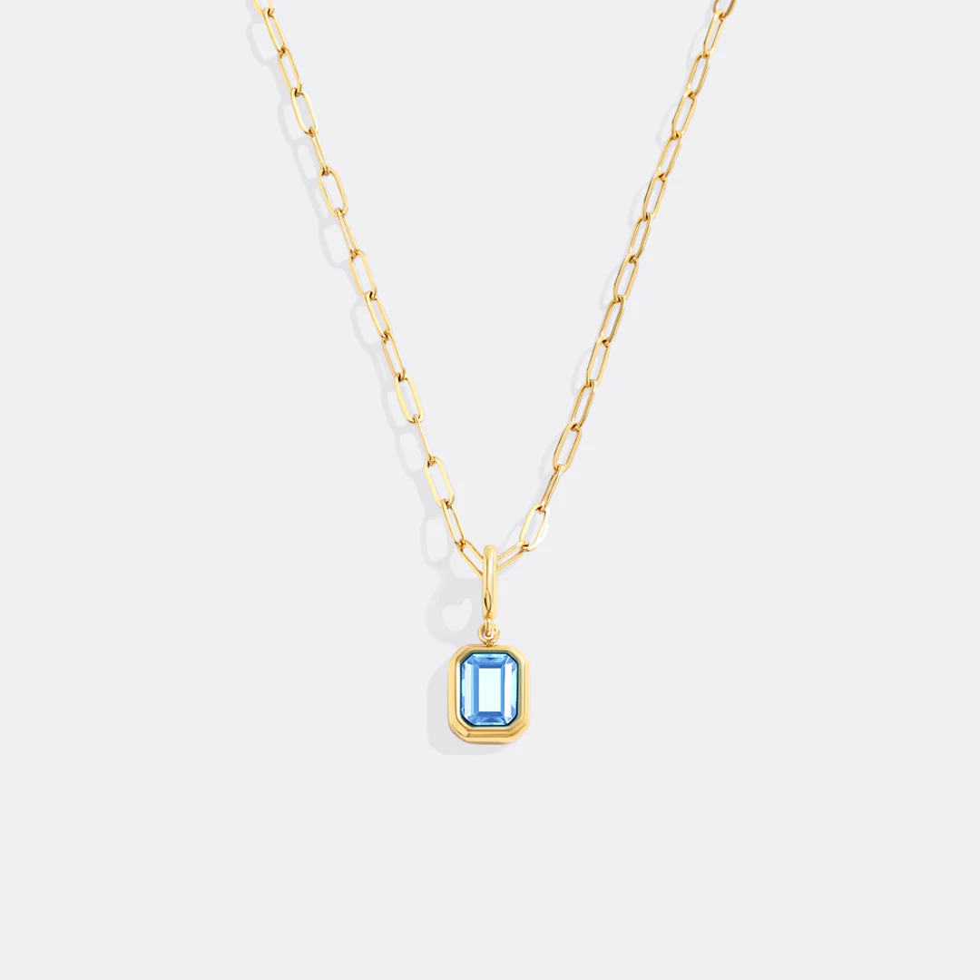 Baguette Birthstone Charm Necklace - Image 26