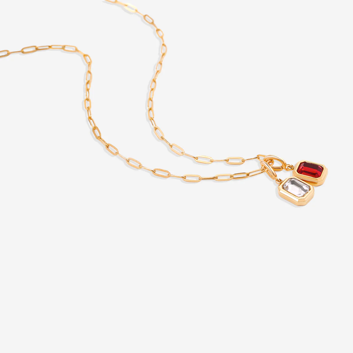 Baguette Birthstone Charm Necklace - Image 8