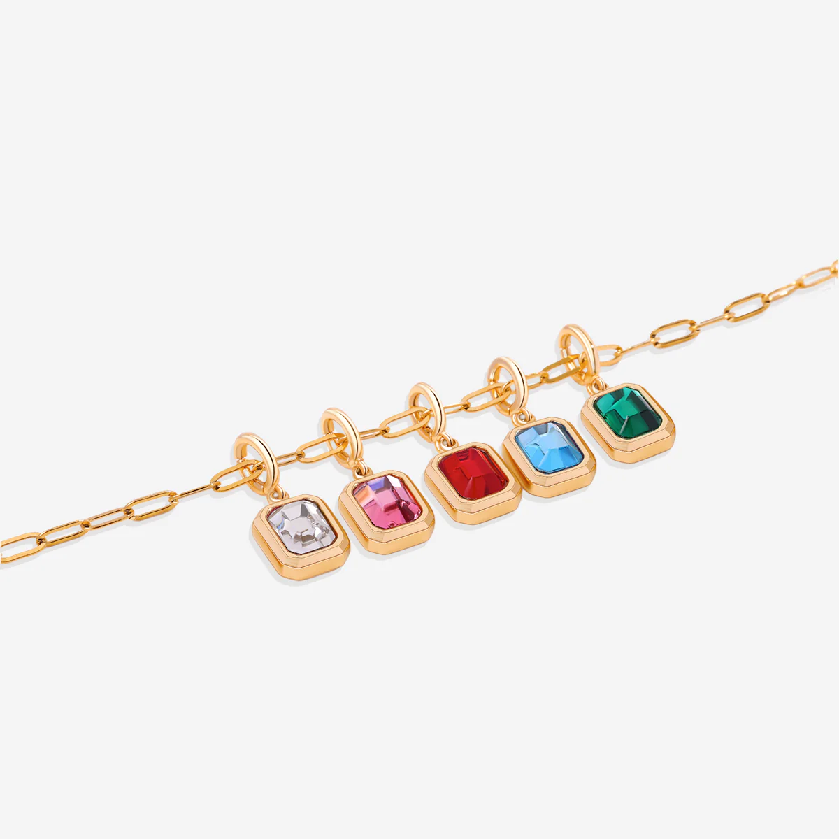 Baguette Birthstone Charm Necklace - Image 9
