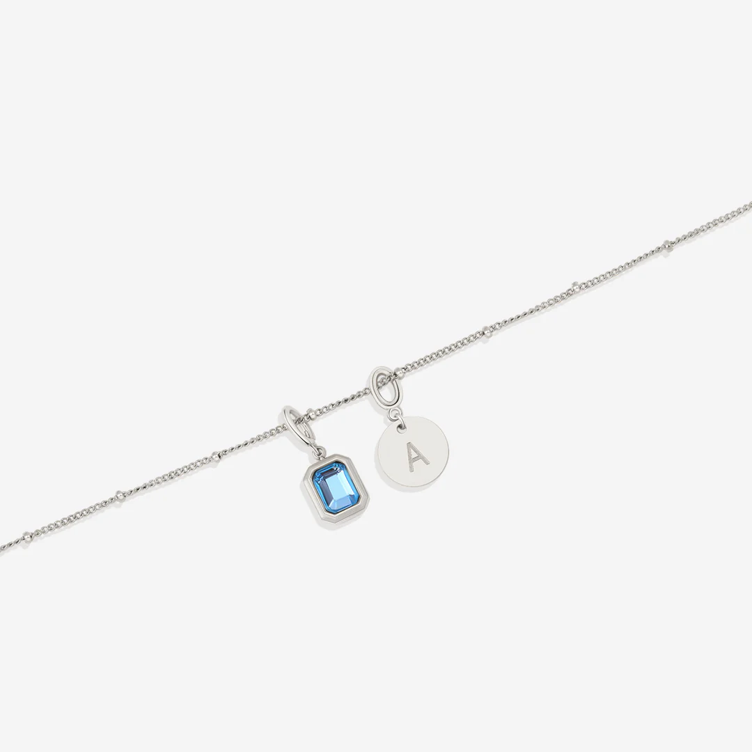 Baguette Birthstone & Initial Necklace - Image 115