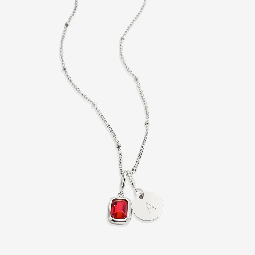 Baguette Birthstone & Initial Necklace - Image 147