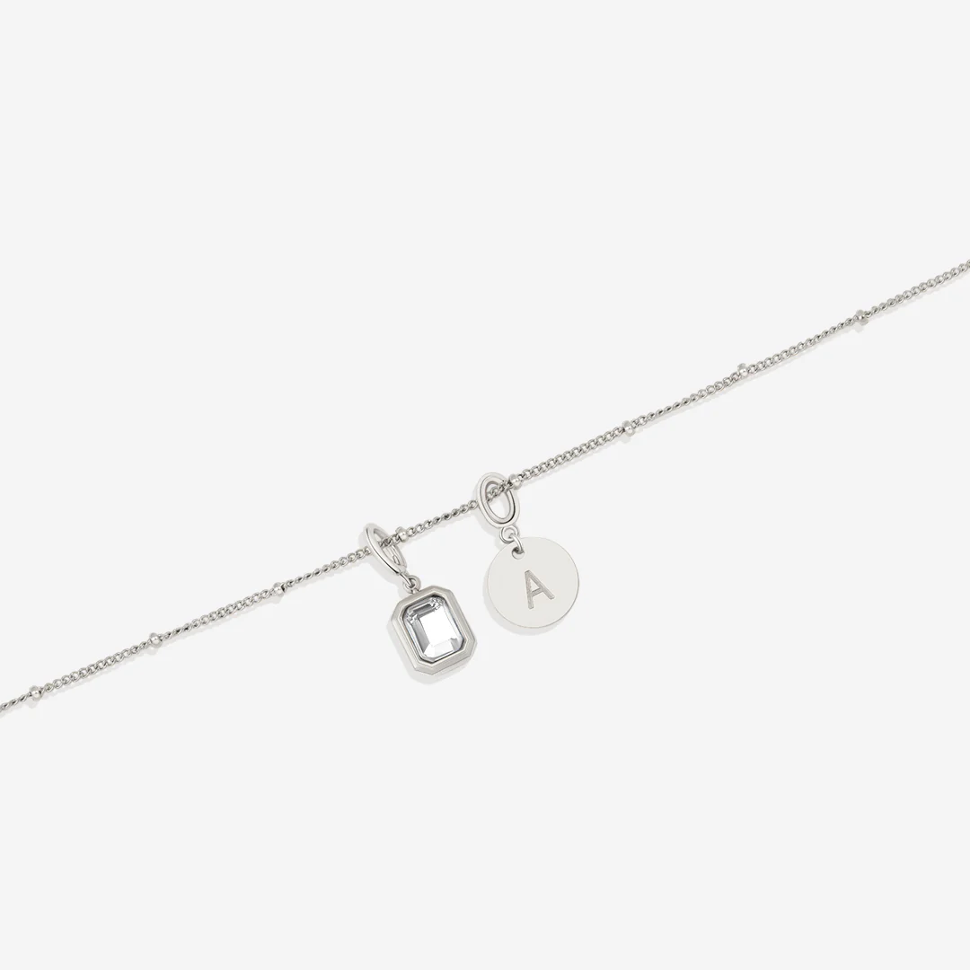 Baguette Birthstone & Initial Necklace - Image 35