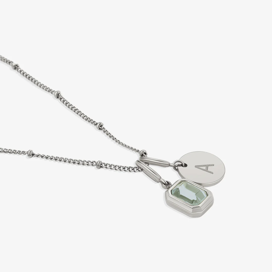 Baguette Birthstone & Initial Necklace - Image 51