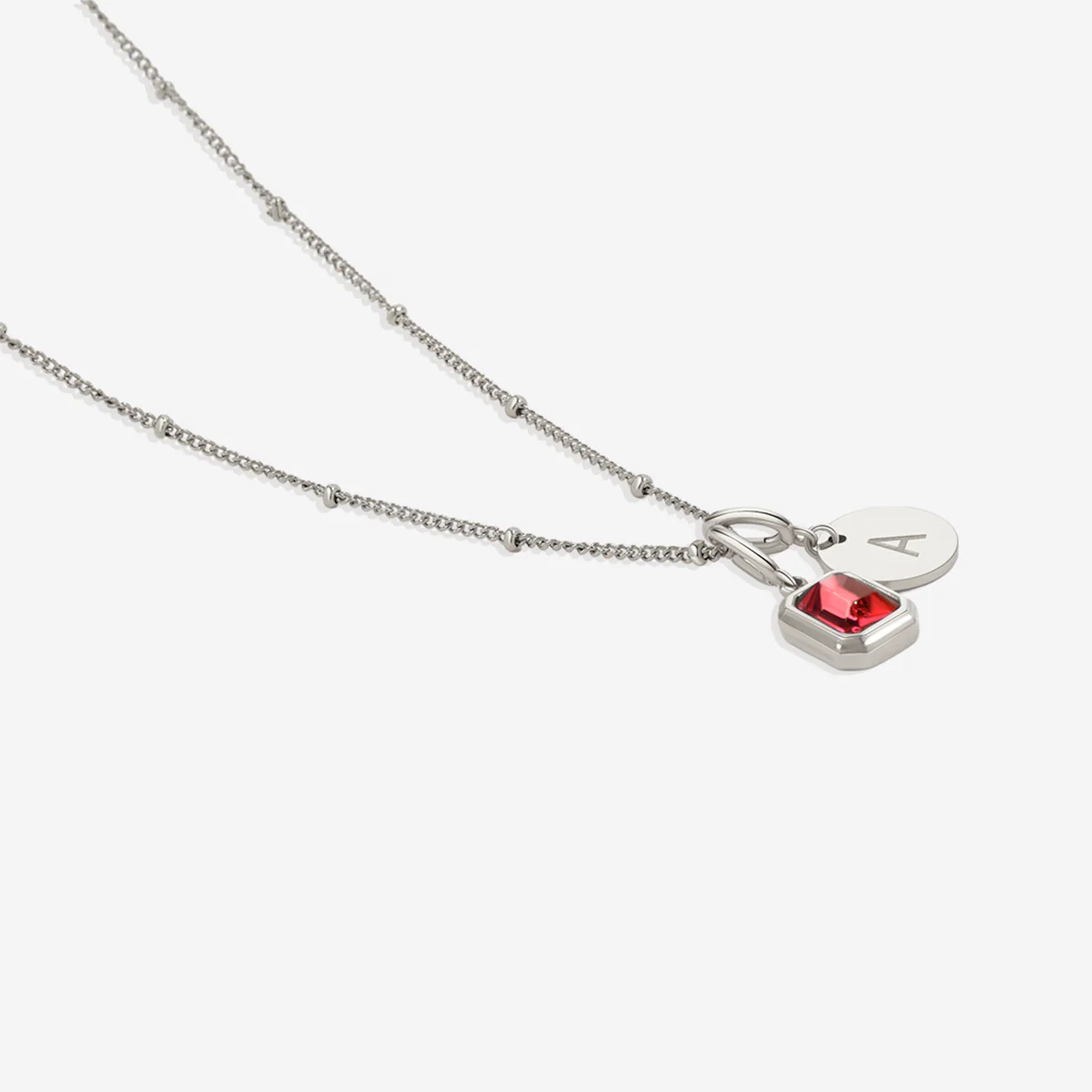 Baguette Birthstone & Initial Necklace - Image 8