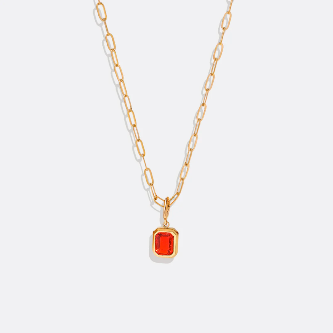 Baguette Birthstone Necklace - Image 9