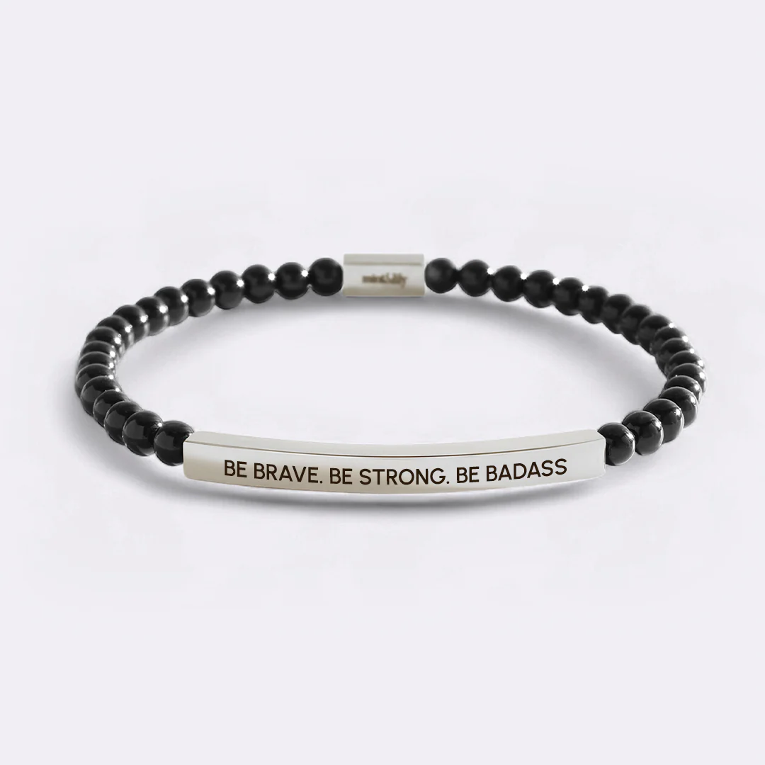 Be Brave. Be Strong. Be Badass Beaded Inspire Bracelet - Image 4