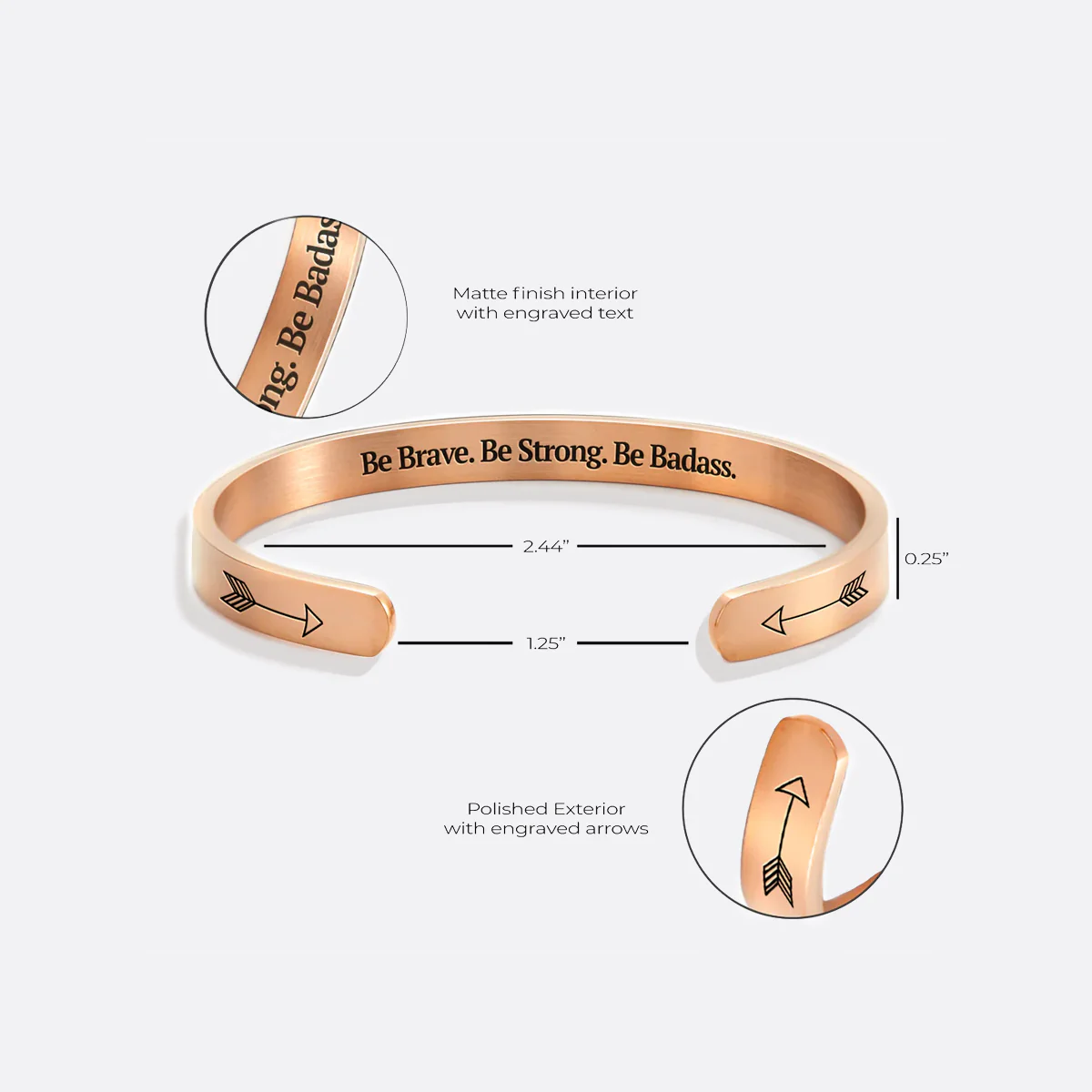 Be Brave. Be Strong. Be Badass. Personalizable Cuff Bracelet - Image 35