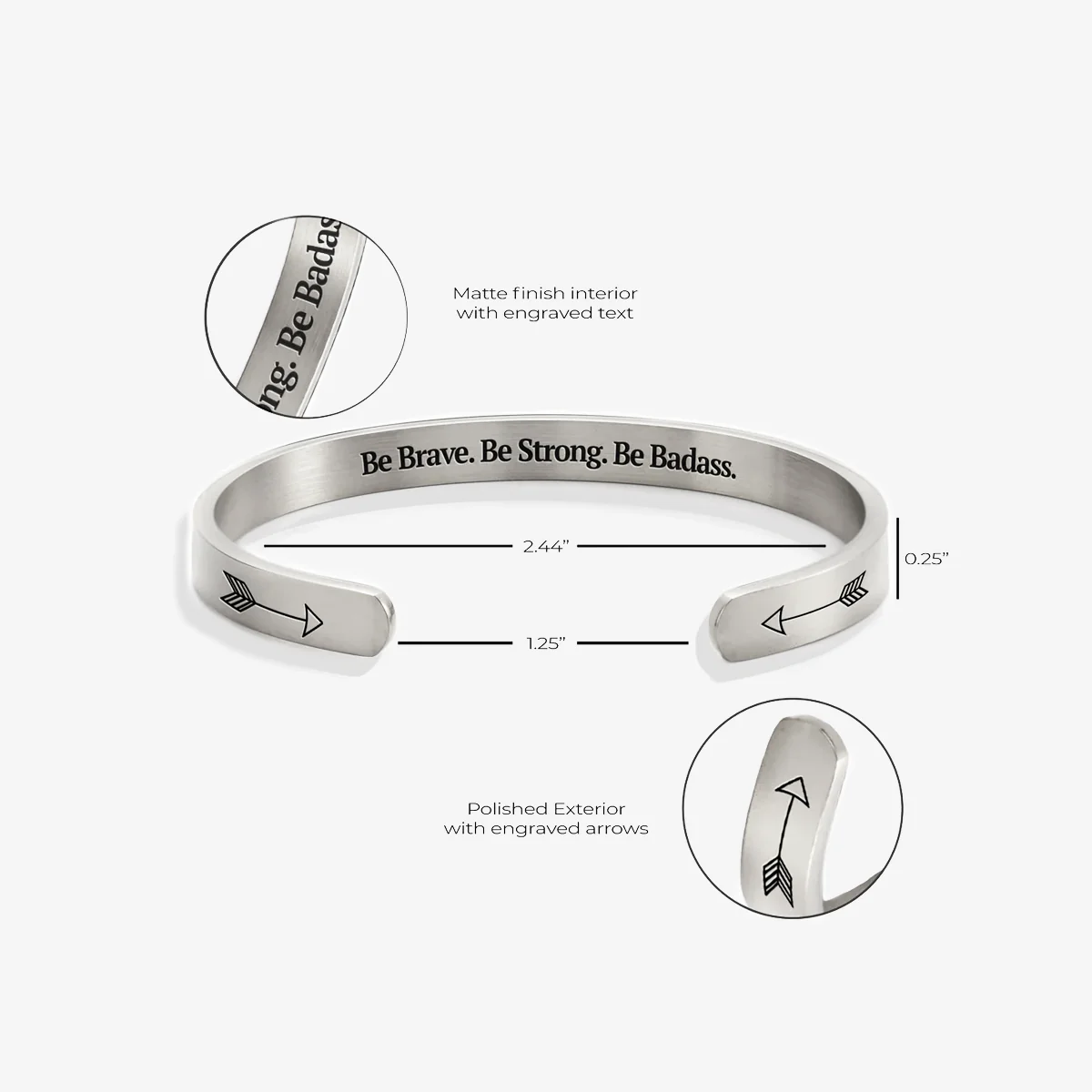 Be Brave. Be Strong. Be Badass. Personalizable Cuff Bracelet - Image 38
