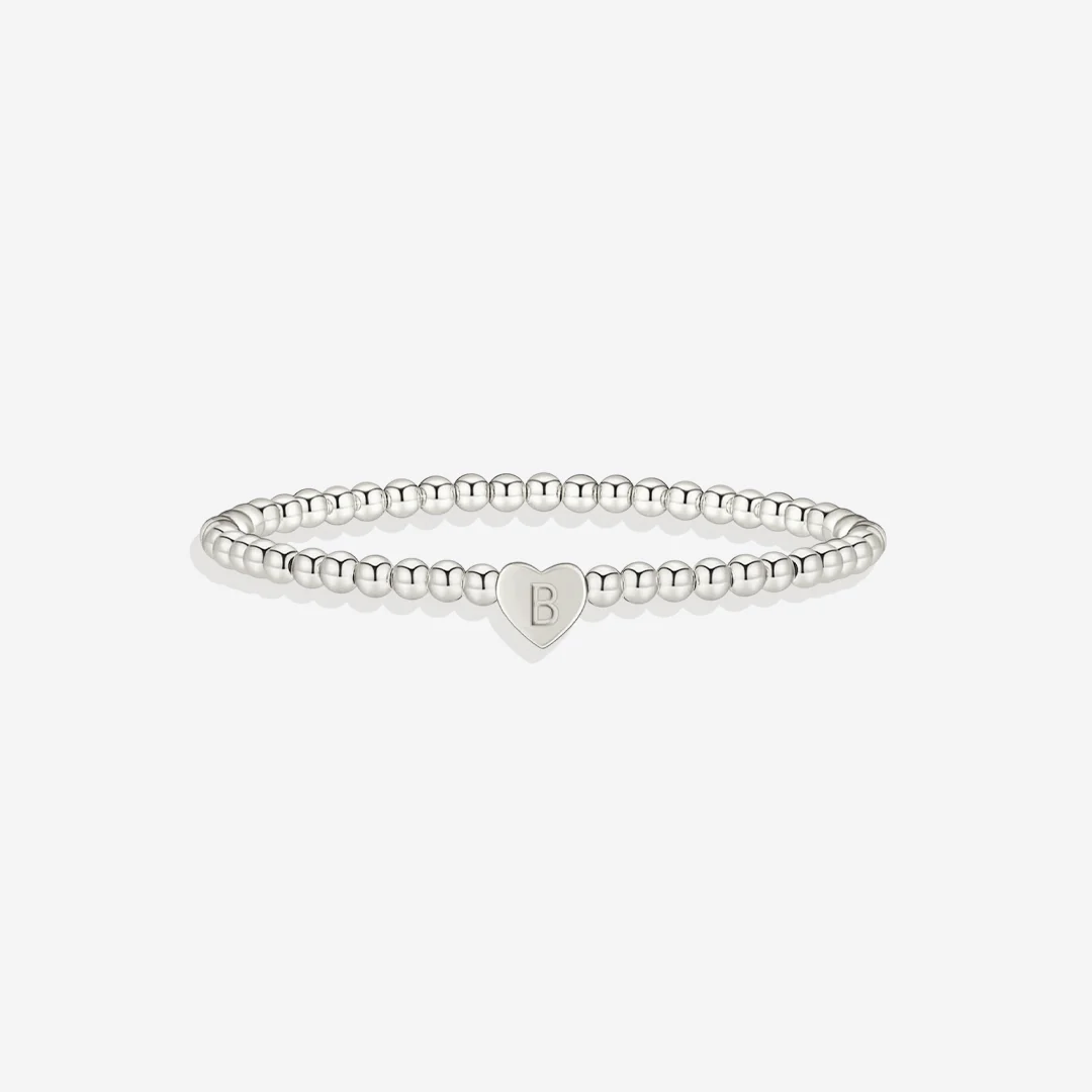 Gold Beaded Bracelet with Heart Initial - Image 40