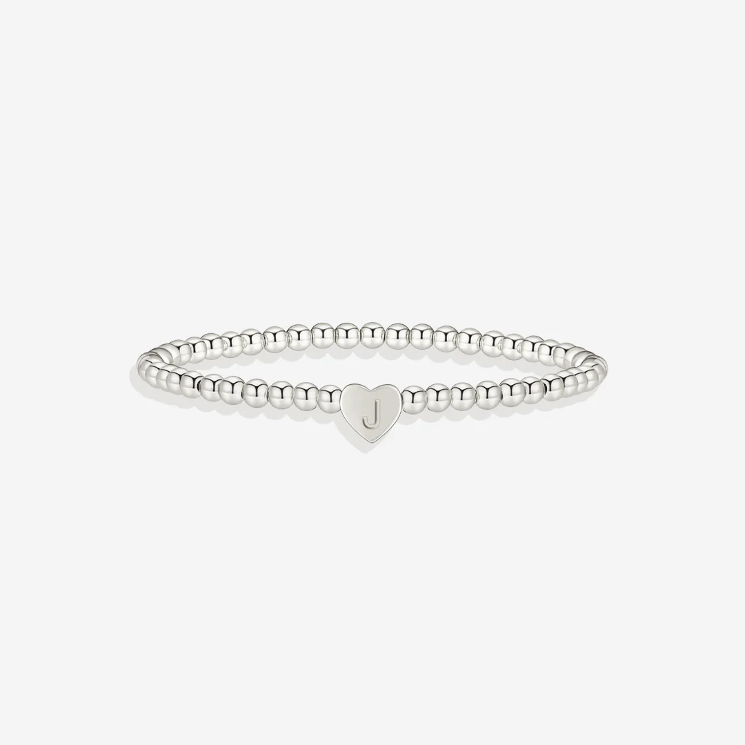 Gold Beaded Bracelet with Heart Initial - Image 48