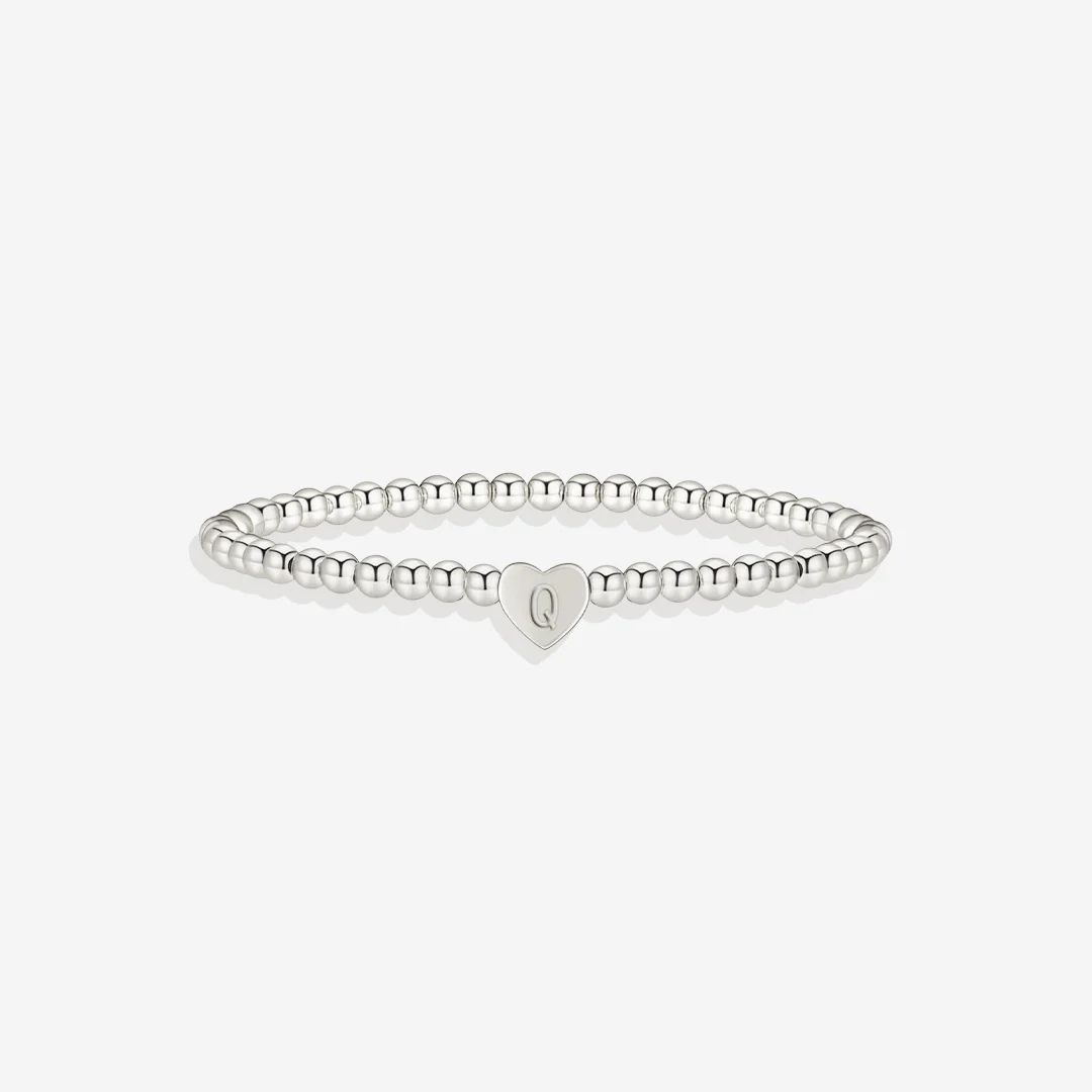 Gold Beaded Bracelet with Heart Initial - Image 55