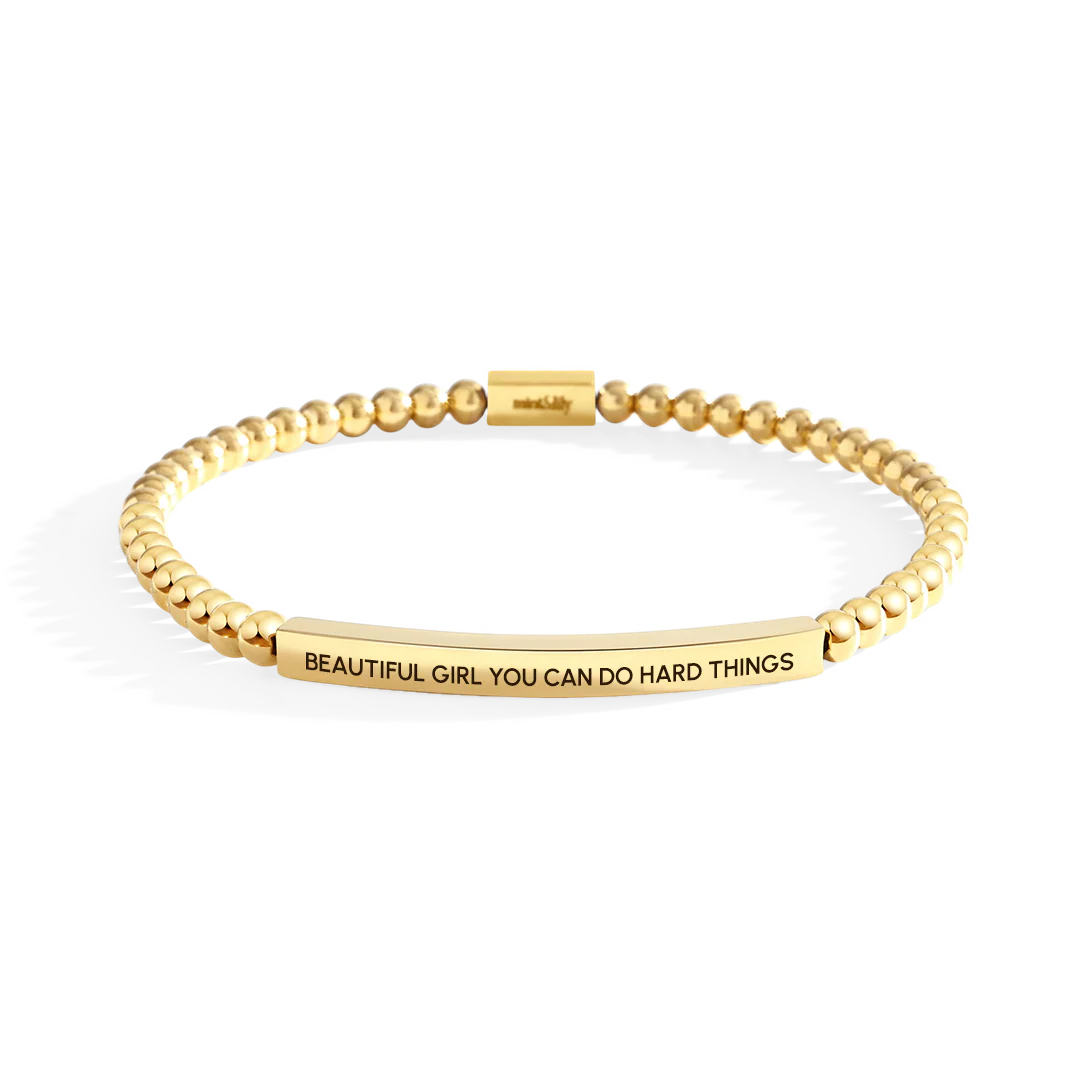 Beautiful Girl You Can Do Hard Things Beaded Inspire Bracelet