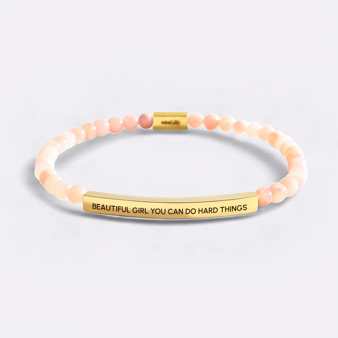 Beautiful Girl You Can Do Hard Things Beaded Inspire Bracelet - Image 7