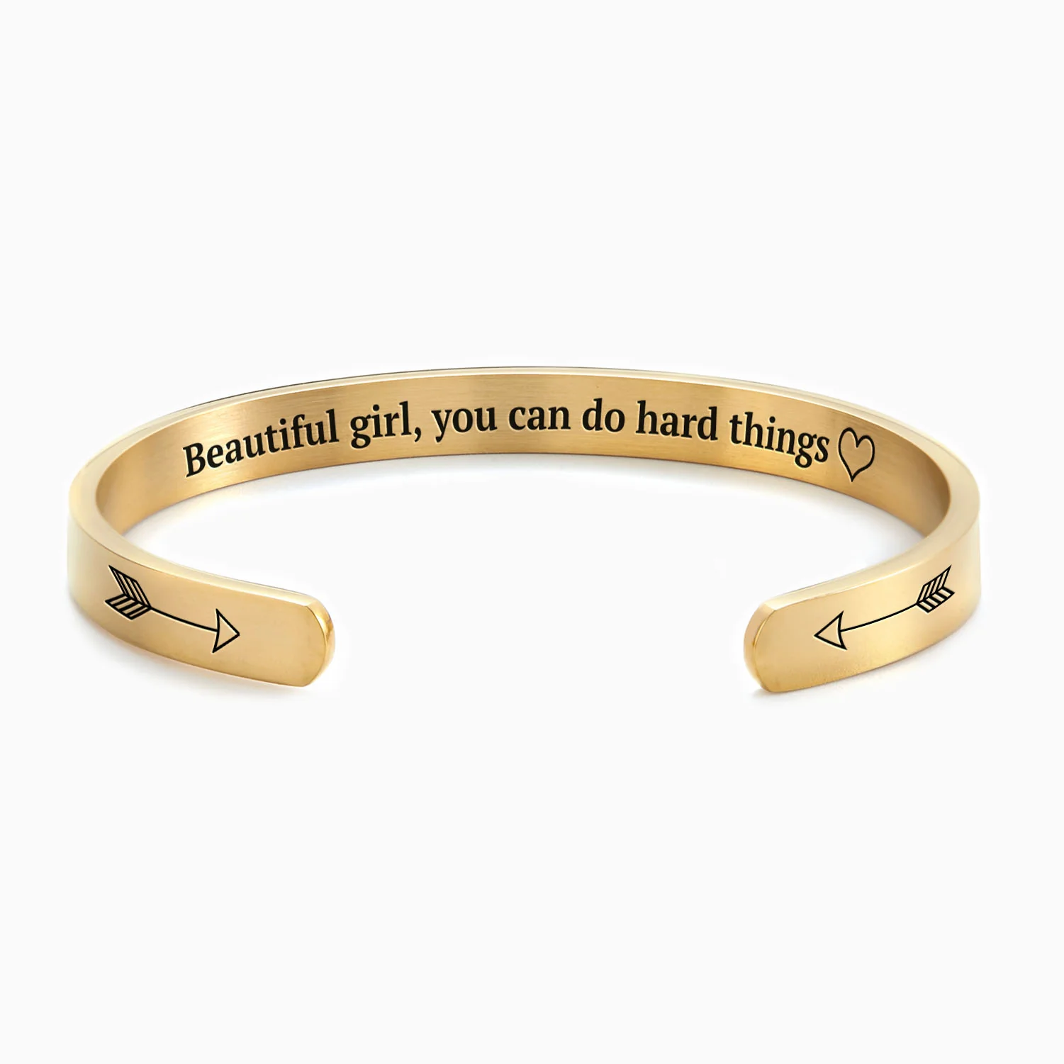 Beautiful Girl You Can Do Hard Things Personalizable Cuff Bracelet - Image 21