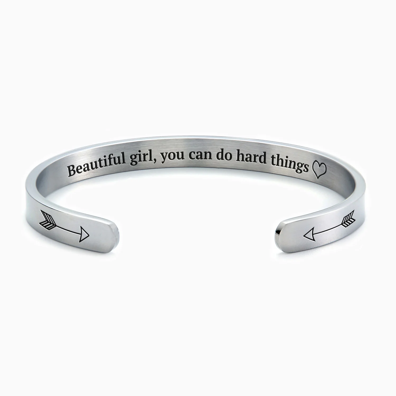 Beautiful Girl You Can Do Hard Things Personalizable Cuff Bracelet - Image 22