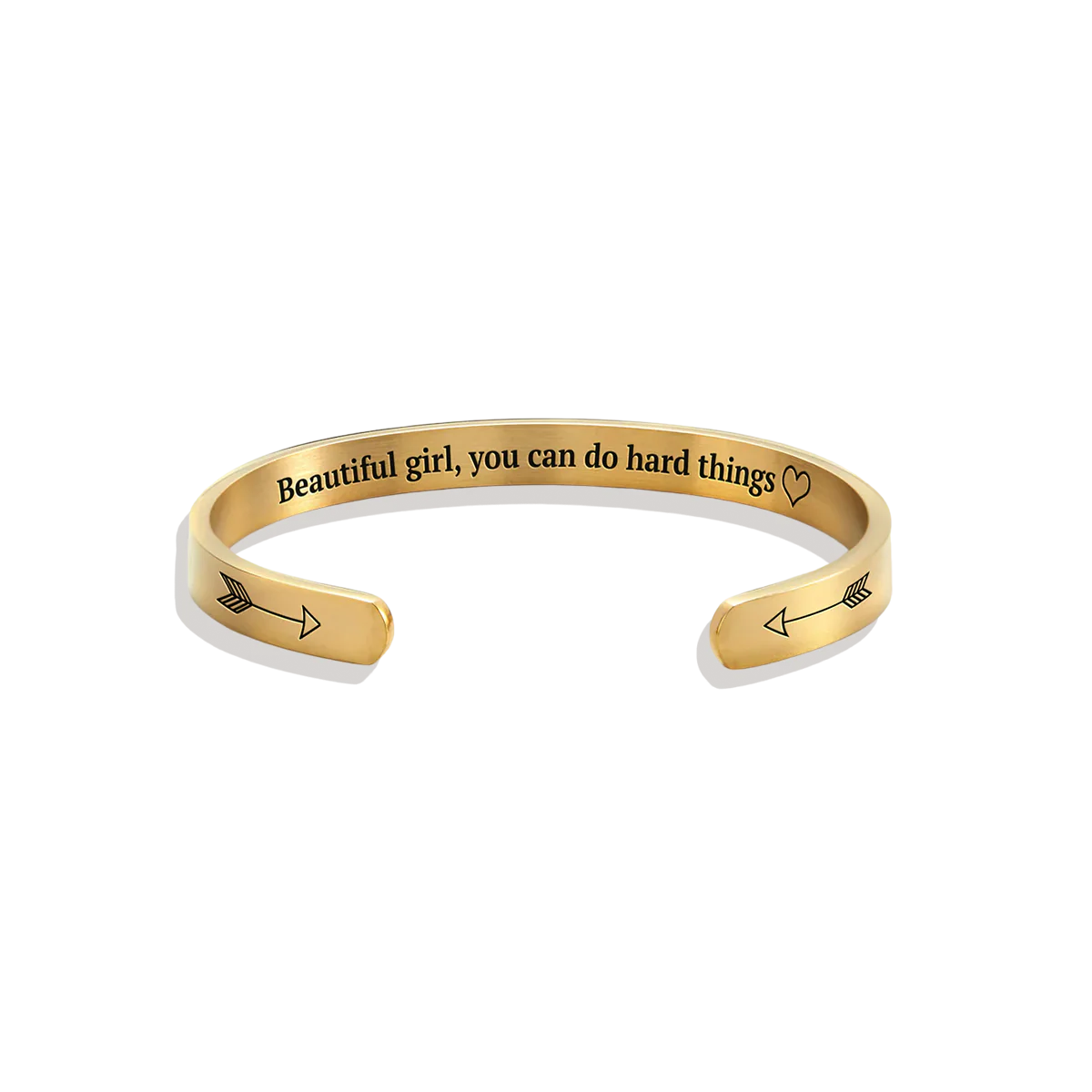 Beautiful Girl You Can Do Hard Things Personalizable Cuff Bracelet - Image 4