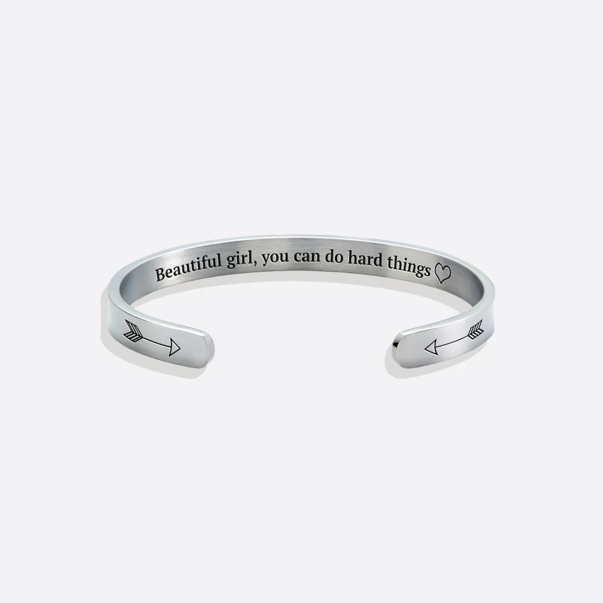 Beautiful Girl You Can Do Hard Things Personalizable Cuff Bracelet - Image 45
