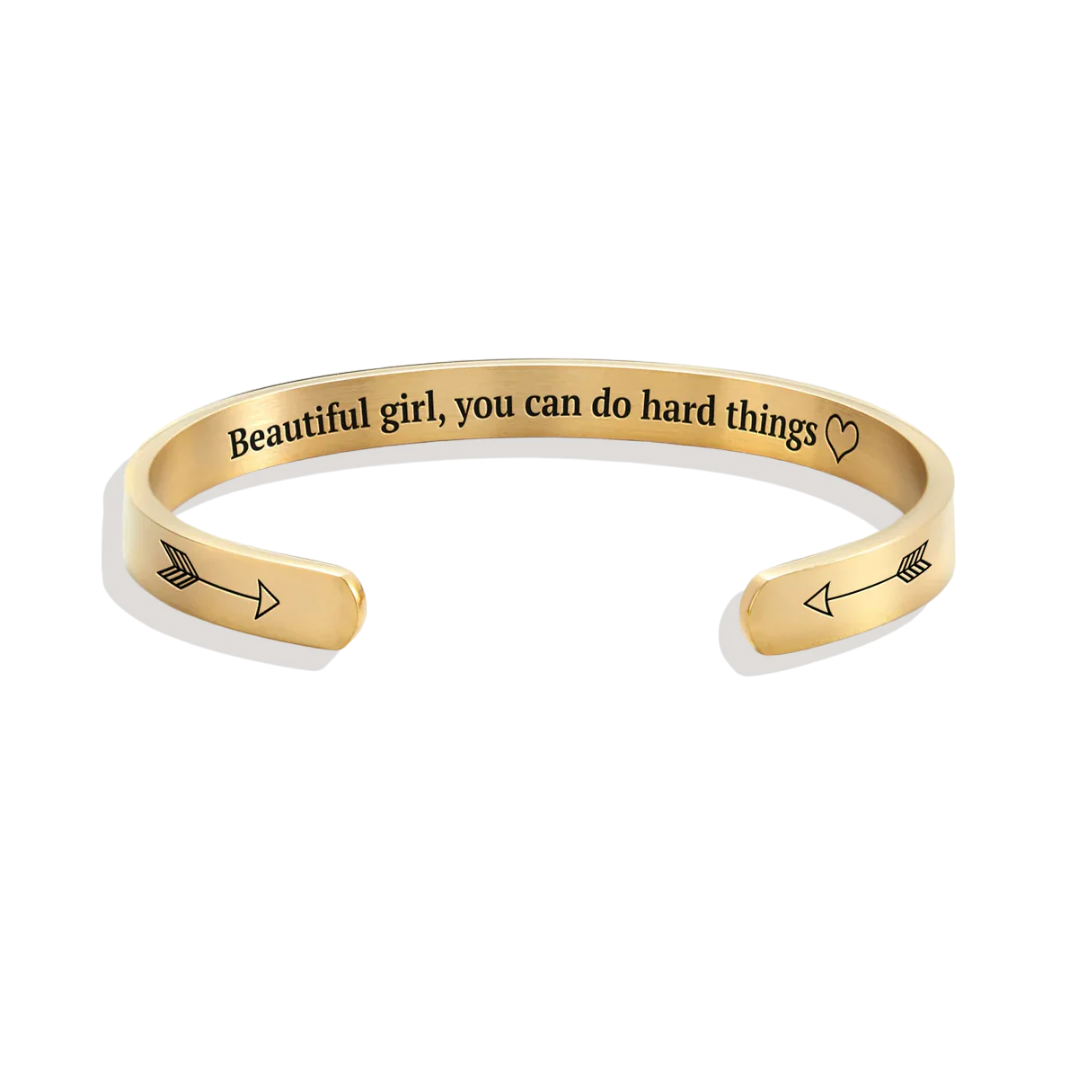 Beautiful Girl You Can Do Hard Things Personalizable Cuff Bracelet - Image 6