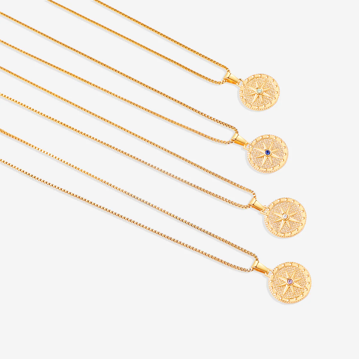 Birthstone Compass Pendant Necklace - Image 6