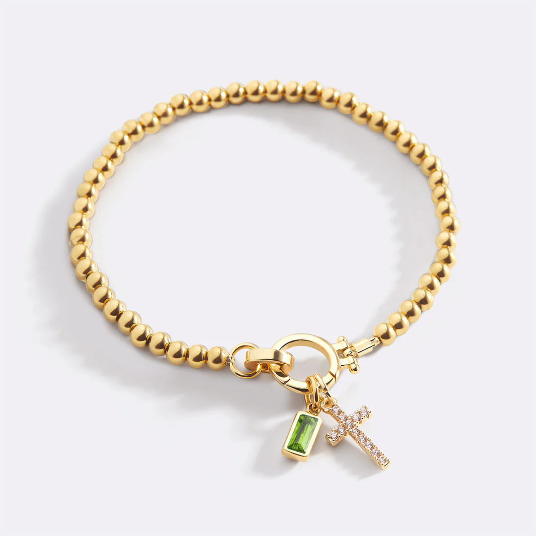 Cross Charm Birthstone Bracelet - Image 53