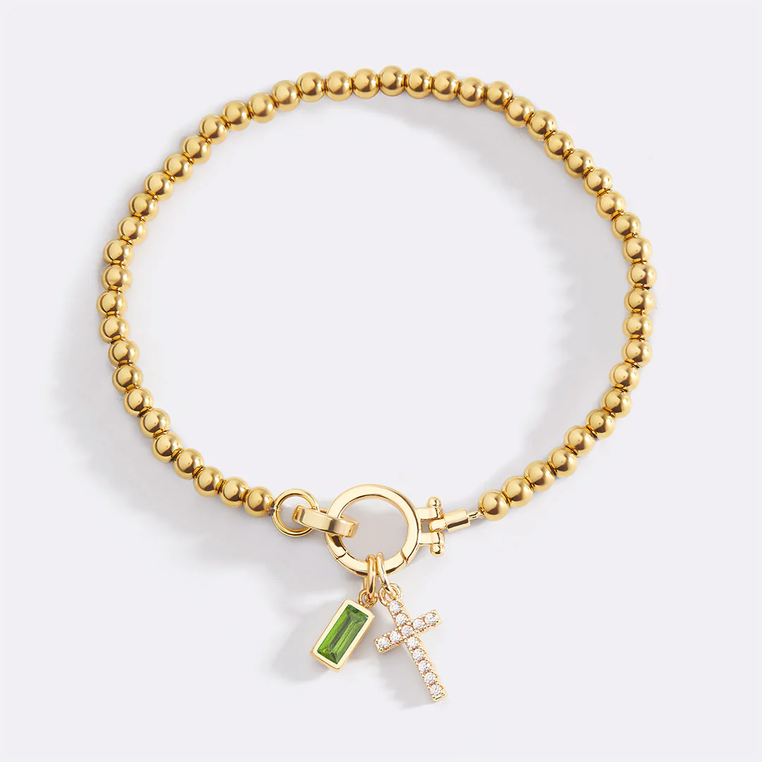 Cross Charm Birthstone Bracelet - Image 54