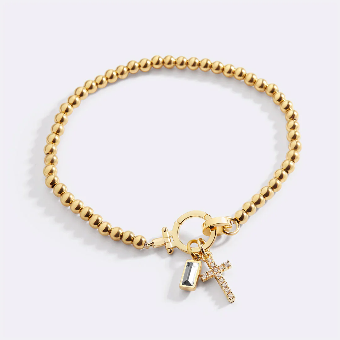 Cross Charm Birthstone Bracelet - Image 6