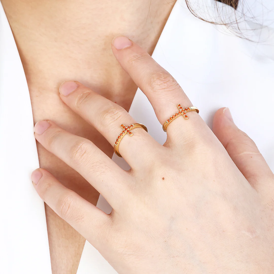 Birthstone Cross Ring - Image 4