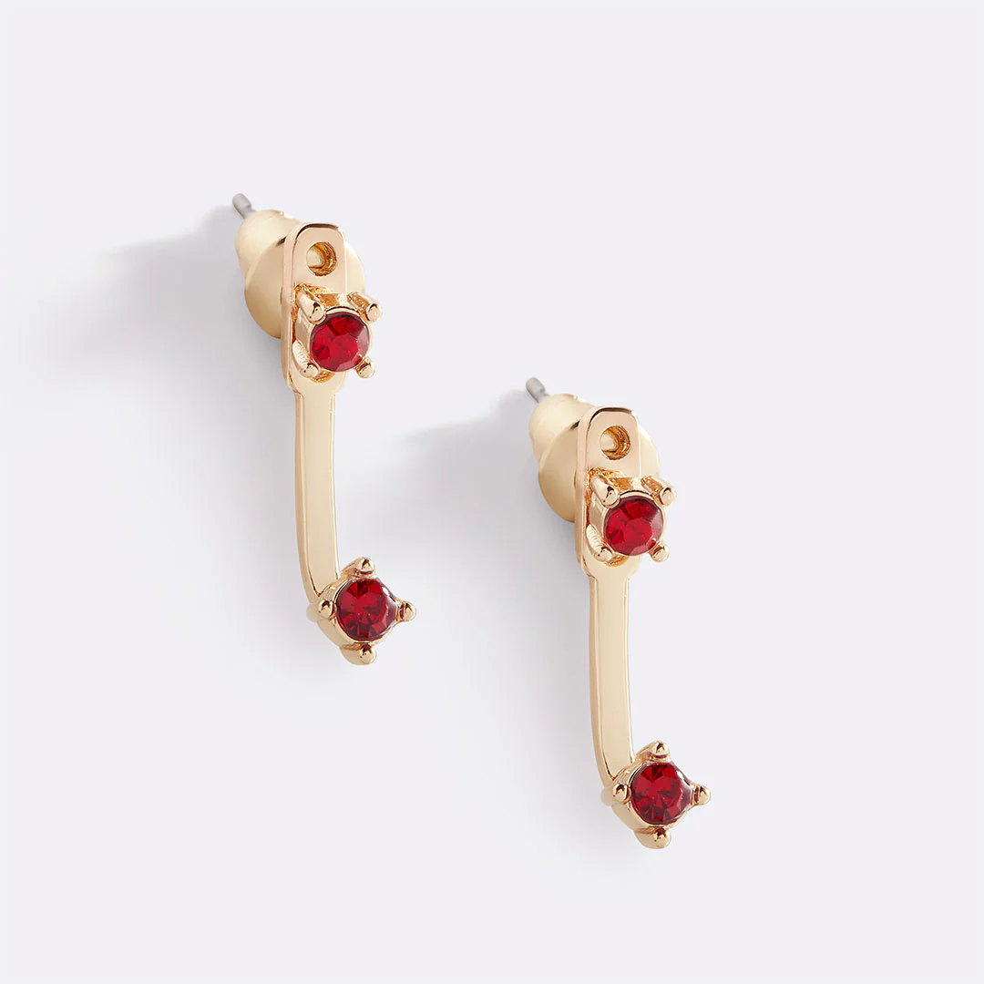 Birthstone Drop Ear Jacket Earrings - Image 2