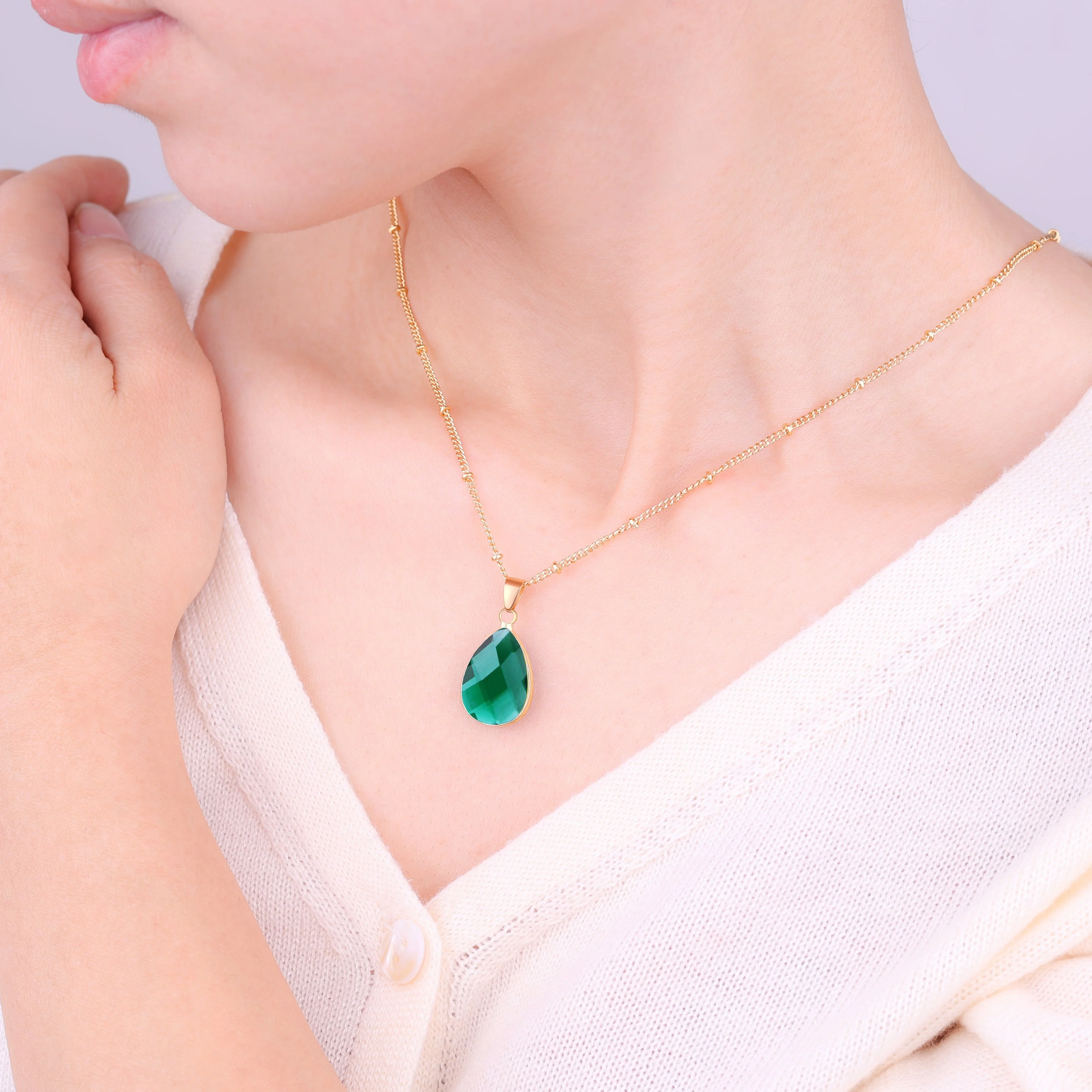 Birthstone Drop Pendant Necklace - Image 11