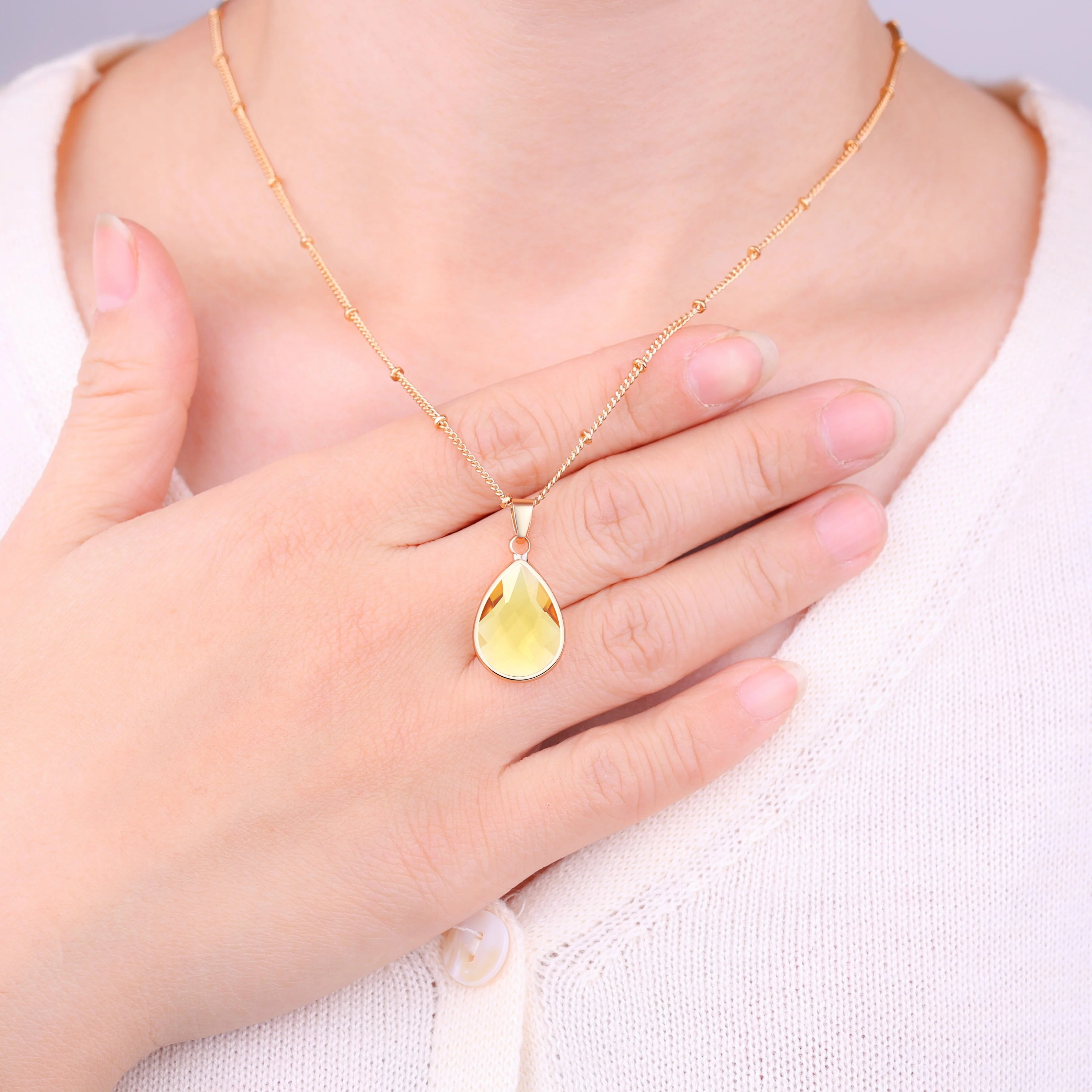 Birthstone Drop Pendant Necklace - Image 17