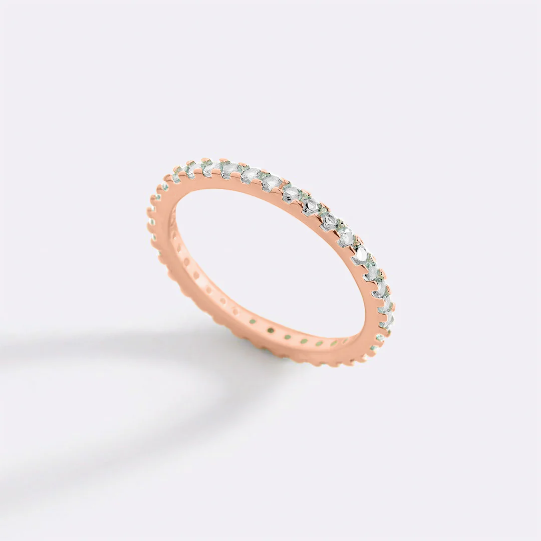 April Birthstone Eternity Stacking Ring - Image 23