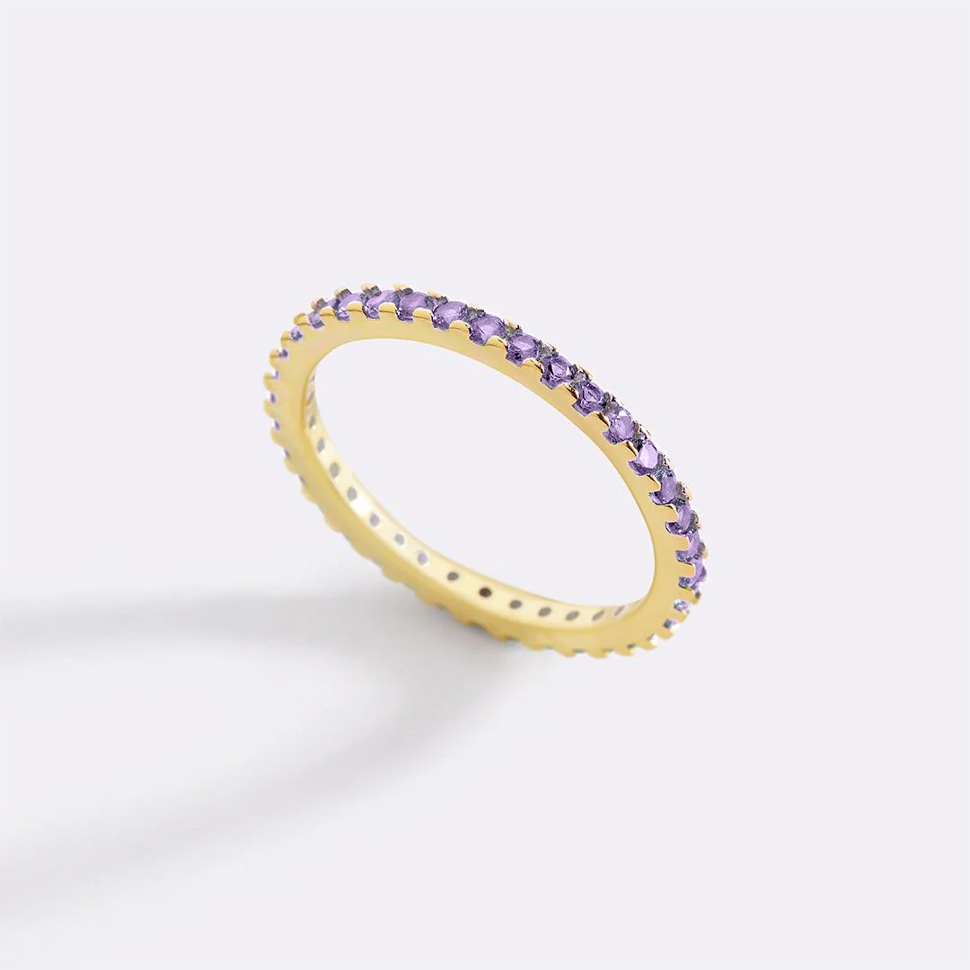 Febuary Birthstone Eternity Stacking Ring - Image 25