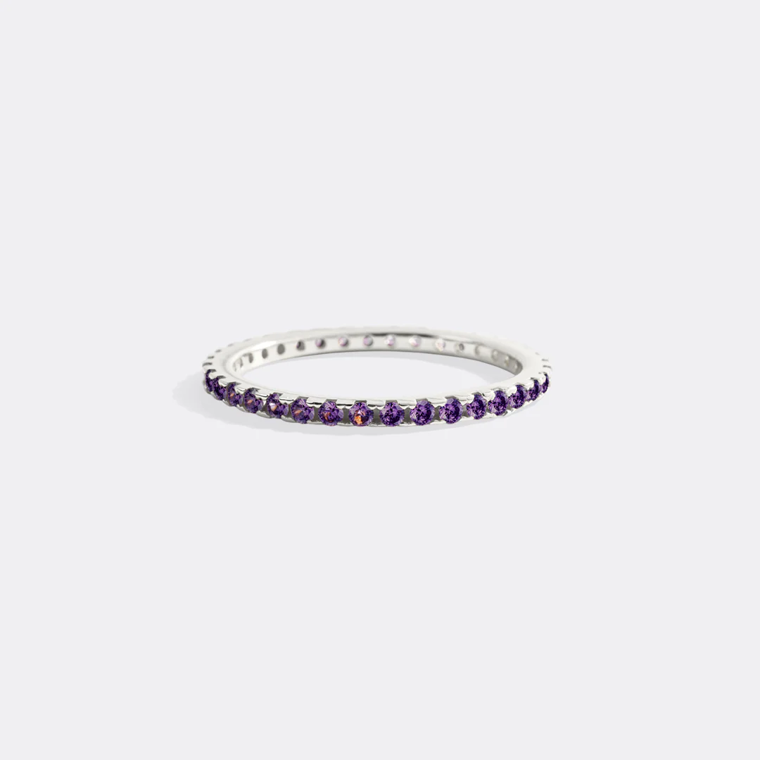 Febuary Birthstone Eternity Stacking Ring - Image 29