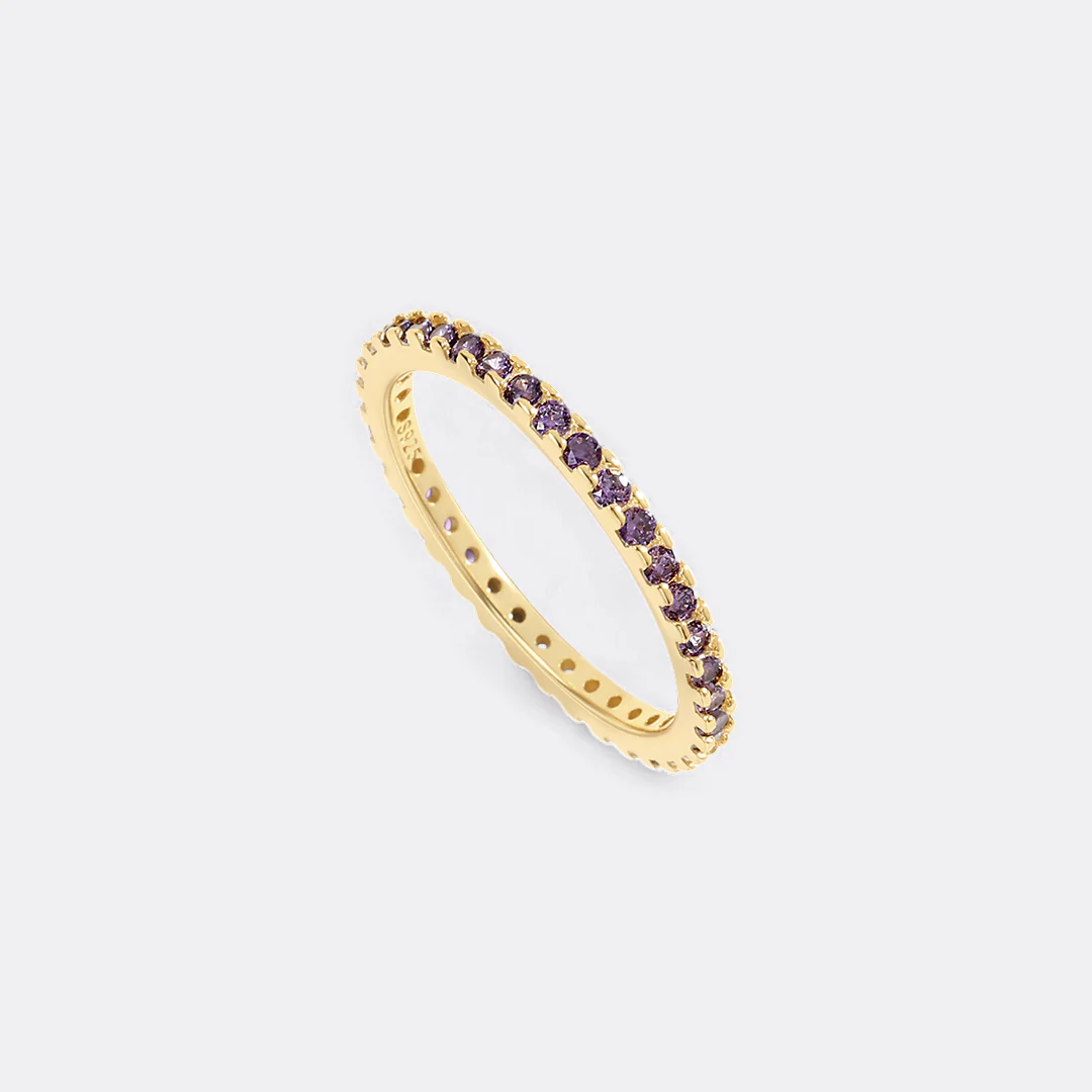 Febuary Birthstone Eternity Stacking Ring - Image 30