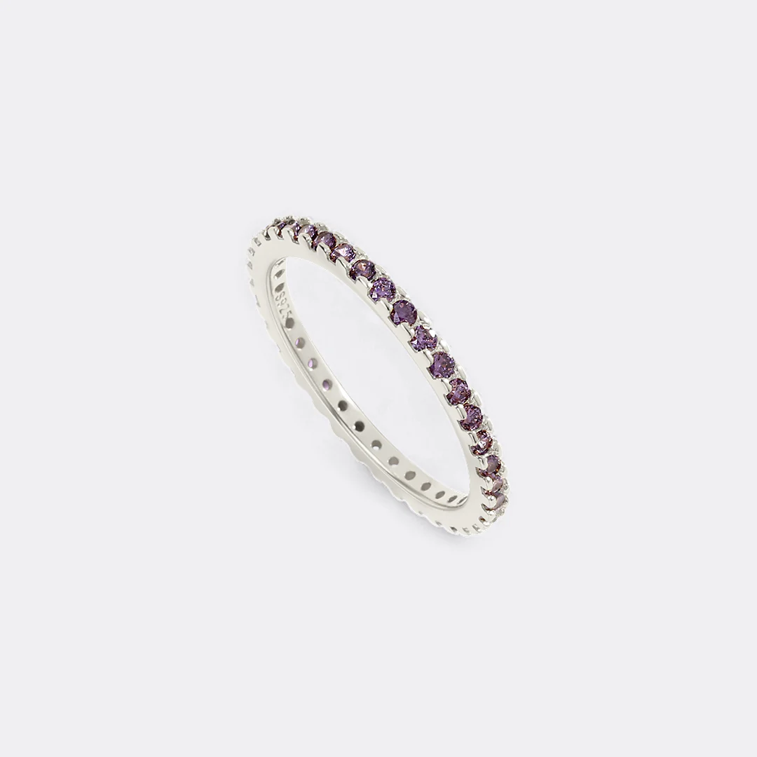 Febuary Birthstone Eternity Stacking Ring - Image 32