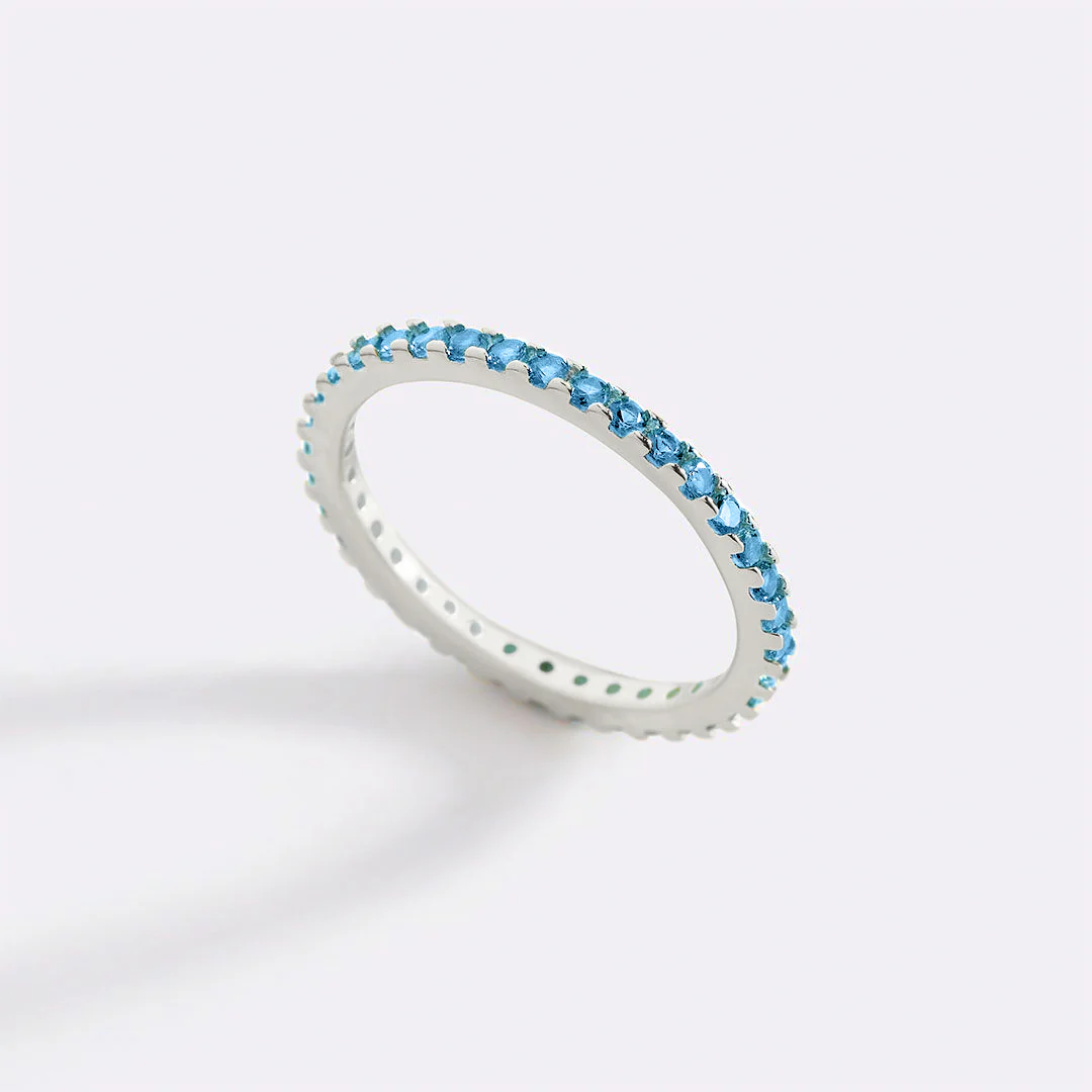 March Birthstone Eternity Stacking Ring - Image 24