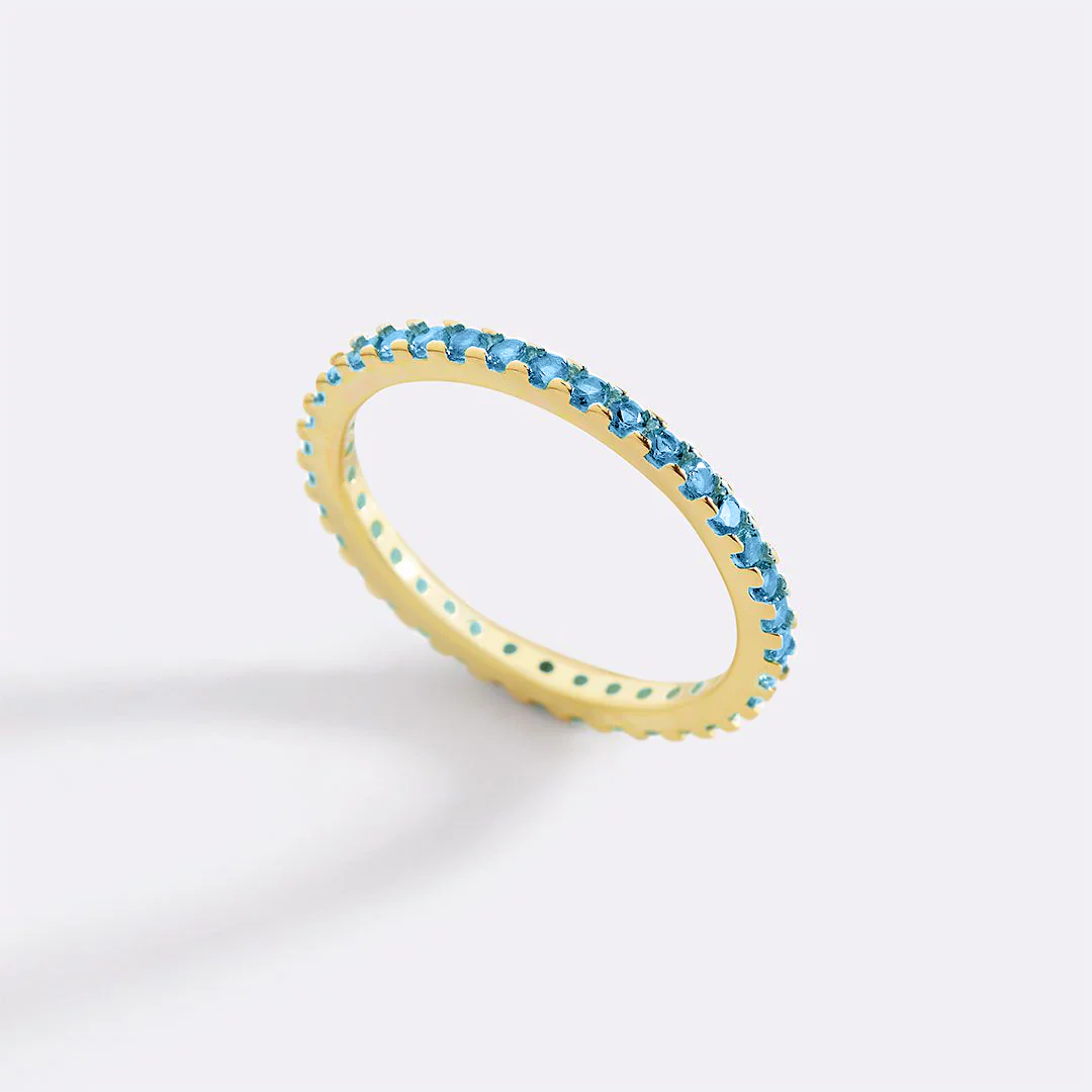 March Birthstone Eternity Stacking Ring - Image 25