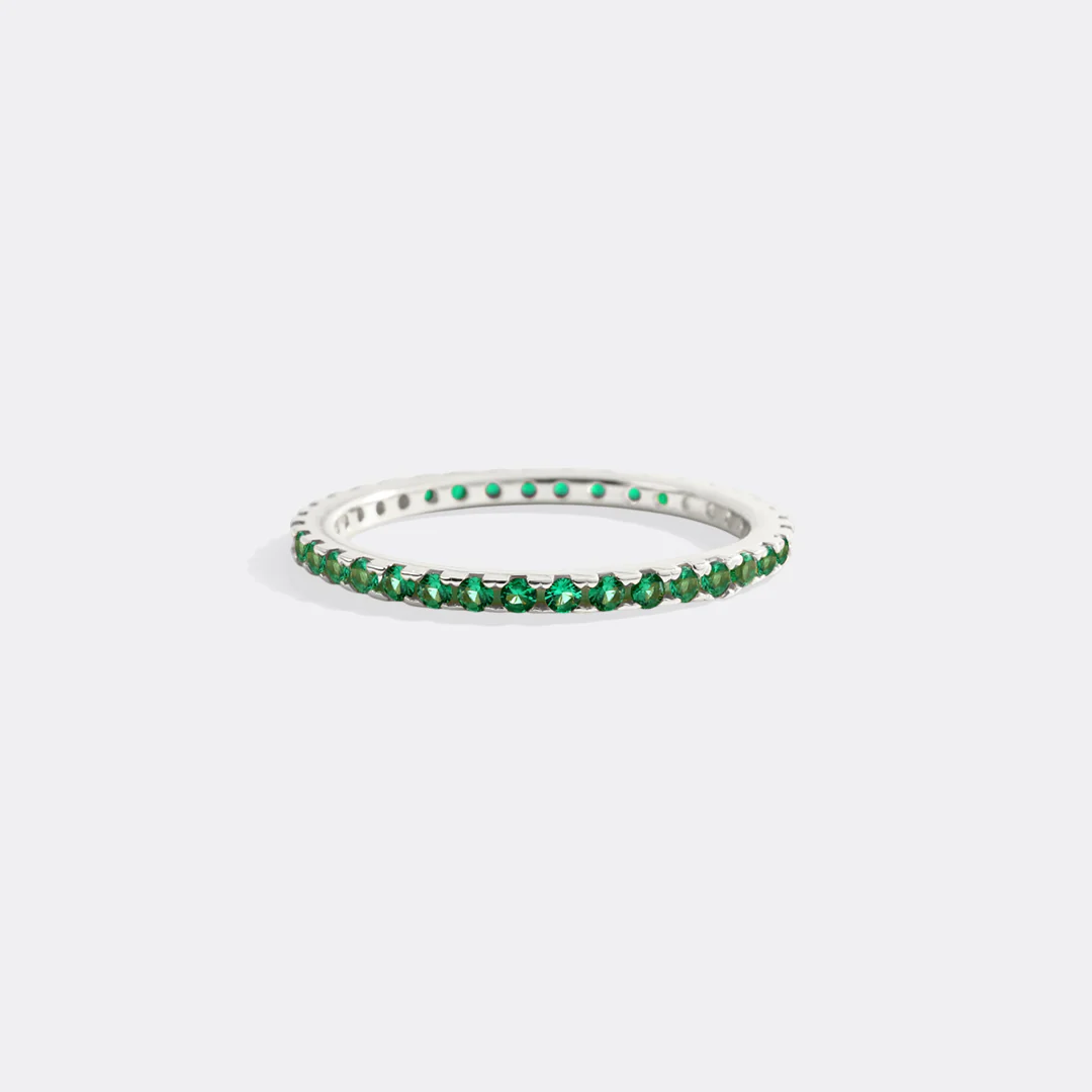 May Birthstone Eternity Stacking Ring - Image 29