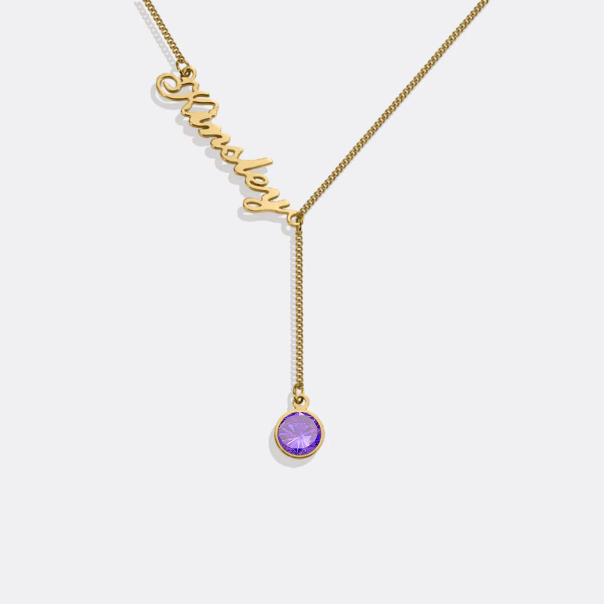Birthstone Lariat Name Necklace - Image 10