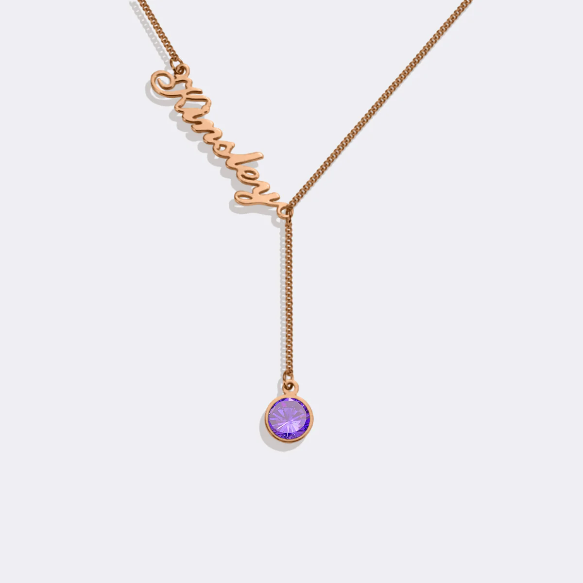 Birthstone Lariat Name Necklace - Image 11