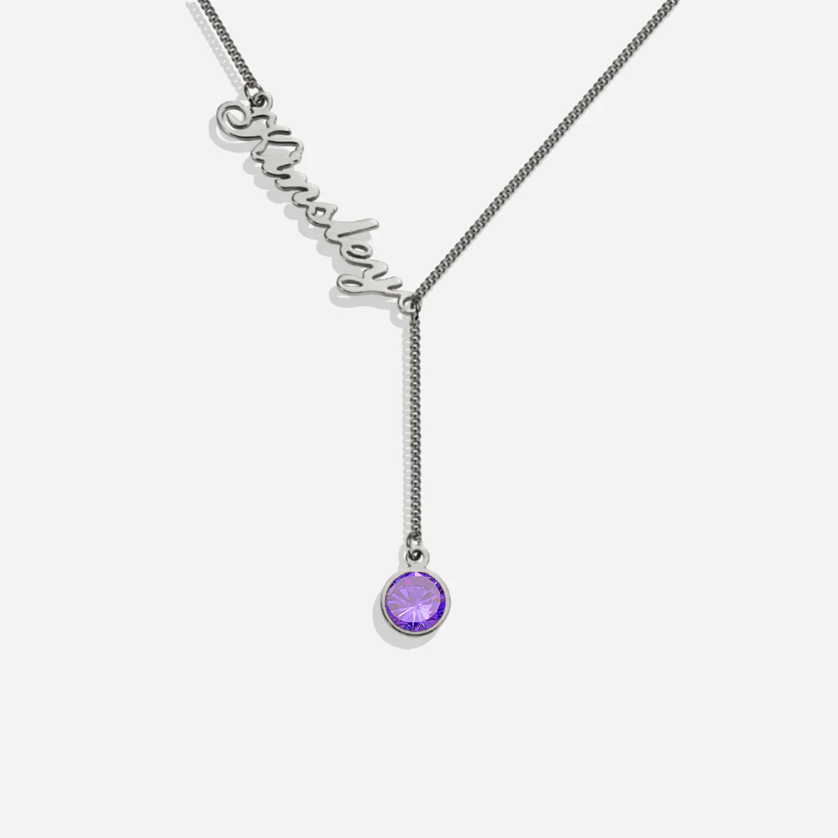 Birthstone Lariat Name Necklace - Image 12