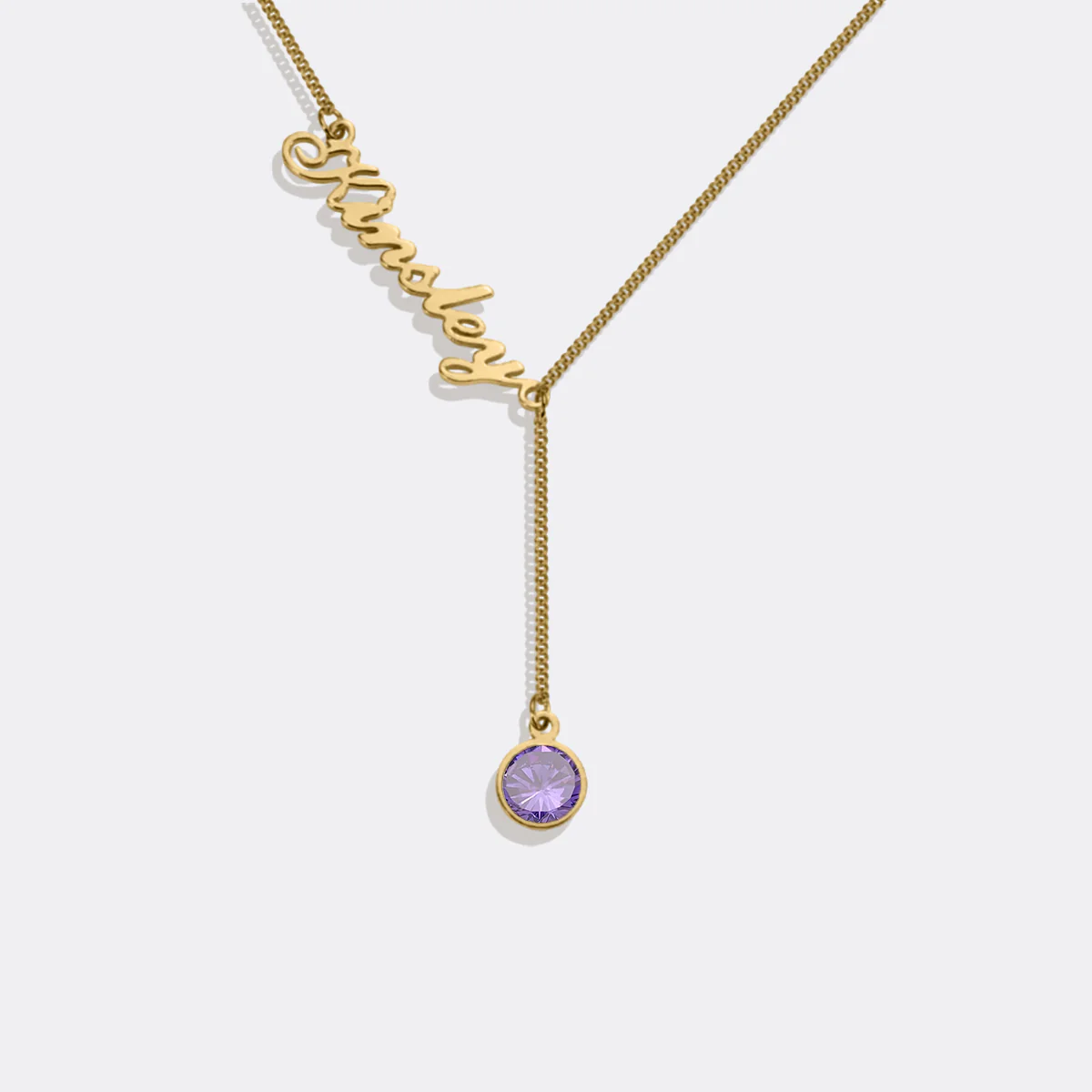 Birthstone Lariat Name Necklace - Image 22